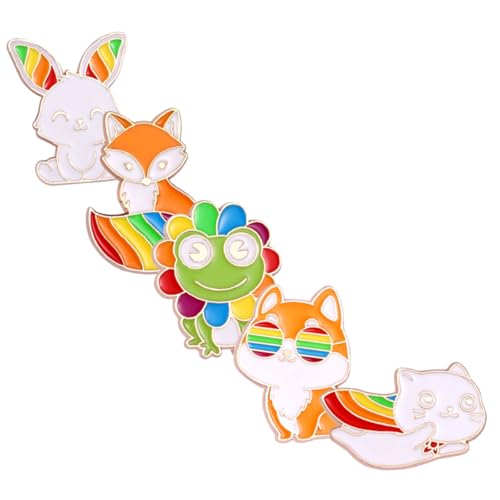 PACKOVE 5 Stück Tierbroschen aus Bunte Cartoon Anstecknadeln Robuste für Kleidung Vielseitige Pins für Partys Weihnachten und Alltagsmode von PACKOVE