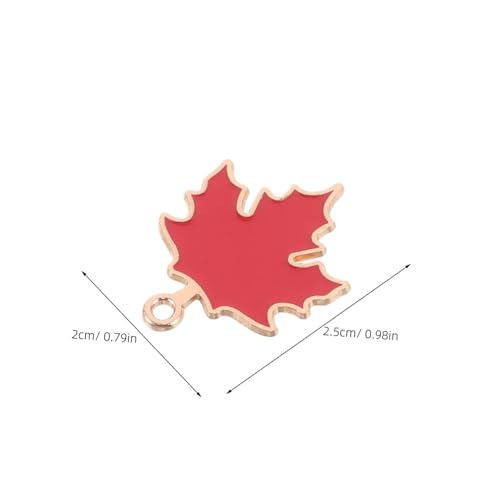 PACKOVE 50 Stück Ahornblatt -Schmuckzubehör Herbstthema -Anhänger Blattperlen für DIY -Kunsthandwerk Metallblattreiz für Armbänder Herbst Maple Blattbaumanhänger Blatt fallen Legierung rot von PACKOVE