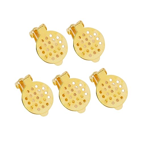 PACKOVE 50 Stück DIY Ohrclip Ohrring Rohlinge Mesh Ohrclips Ohrloch Goldfarbene Ohrschmuck Zubehör Selbermachen für Damen und Bastler von PACKOVE