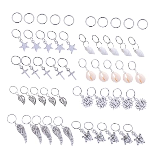 PACKOVE 50stücke Zopfringe Für Haare Stern Und Blumenform Haarschmuck Für Zöpfe Diy Haaraccessoires Party Hochzeit Brautball Dekoration Liefert von PACKOVE