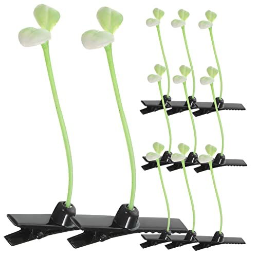 PACKOVE 50 Stück Sojasprossen Haarnadel Clips Anlage Klein Winzig Mädchen Styling Haarklammer Haarspange Aus Sojasprossen Bobby Sprießen Groß Haarschmuck Haarzubehör Plastik von PACKOVE
