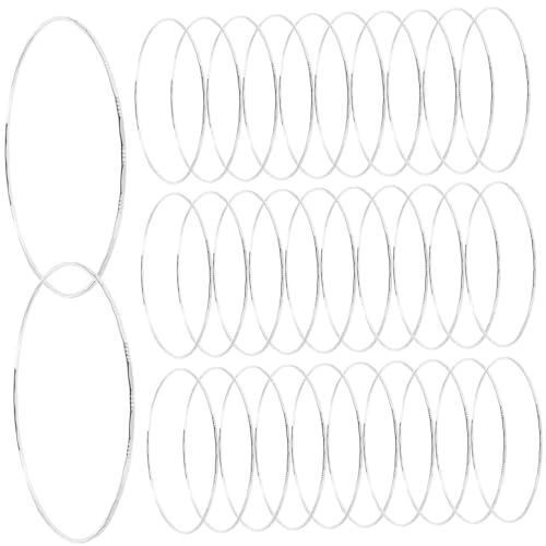 PACKOVE 50 Stück Teiliges Set Dünne Silberne Armreifen Damen Mattierte Geschnitzte Bangle Armbänder aus Langlebigem Eisen Minimalistisches Stapelarmband für Vielseitige Styles von PACKOVE