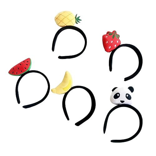 PACKOVE 5St kinder haarschmuck lustige kopfbedeckung Kopfschmuck aus Früchten Kostüm Stirnband Schildkröte Schlüsselanhänger Tiara Party-Haare Party-Kopfschmuck Wenig frisch Panda von PACKOVE