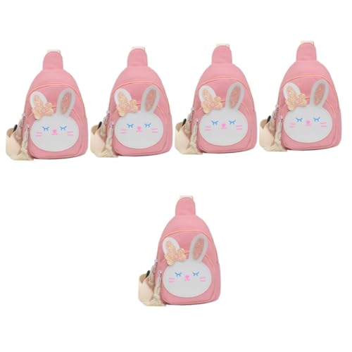 PACKOVE 5st Brusttasche Für Kinder Kinder-Schultertasche Riementasche Kindertasche Geldbörse-Cartoon Umhängetasche Modische Tasche Schulterrucksack Karikatur Polyester Tragetasche Mädchen von PACKOVE