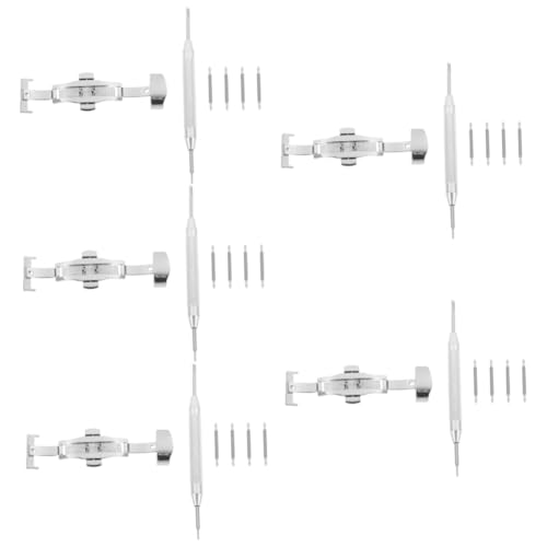 PACKOVE 5st Faltschließe Beobachten Uhrenschnallen Aus Edelstahl Uhrenarmband Kleiner Verschluss Armbandbeschläge Uhrenverschluss Lederriemen Komponente Rostfreier Stahl Doppelter Knopf von PACKOVE