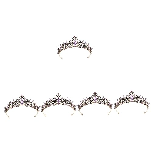 PACKOVE 5st Krone Silberne Abschlussball-ohrringe Barockes Dekor Mädchen-stirnband Silberdekor Mädchen Tiara Haarschmuck Für Den Abschlussball Goldrand Strass Prinzessin Braut Leuchter von PACKOVE