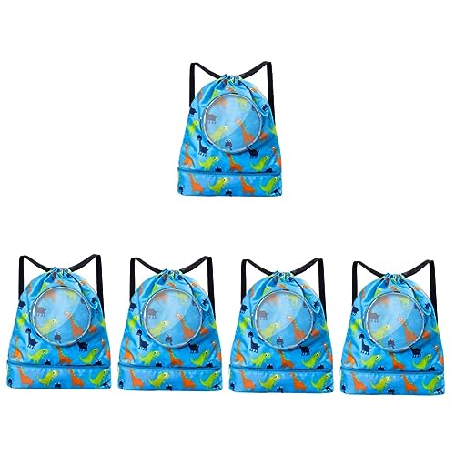 PACKOVE 5st Schwimmtasche Aufbewahrungsbeutel Für Kleidung Nasse Tasche Aufbewahrungsorganisator Für Kinder Mesh-tasche Mit Kordelzug Mesh-rucksack Tier Pvc Fitness Nass Und Trocken von PACKOVE