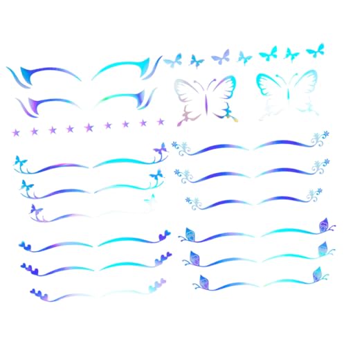 PACKOVE 6 Blätter Make Up Aufkleber Temporäre Eyeliner und Lidschatten Tattoos Selbstklebende Dekoration für Einen Strahlenden Look bei Jedem von PACKOVE