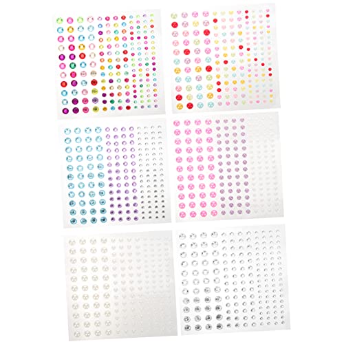PACKOVE 6 Blätter Maniküre Brow Patch Kristalle UV Juwelen selbst Strass Handwerk Aufkleber entzückende Aufkleber Make -up -Aufkleberzubehör glitzernde aufkleber Strassaufkleber Abs von PACKOVE