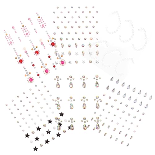 PACKOVE 6 Blätter Strassspatch funkeln Edelsteine Stöcke Gesichtsschmuck Gesicht Make-up-Gesichtsjuwelen gesichtsaufkleber juwelen Augen-Make-up-Aufkleber Auge Strasssteine von PACKOVE