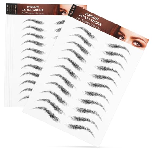 PACKOVE 6 Blätter wasserfeste Augenbrauenaufkleber Realistisches Augenbrauen-Tattoo sofortig An augenbrauen aufkleber Augenbrauen Styling Aufkleber Augenbrauentattoo abziehen Papier Black von PACKOVE