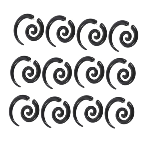PACKOVE 6 Paare Spiral Ohrstecker Edelstahl Schneckenform Asymmetrisch Ohr Taper Schmuck für Damen Herren Einzigartiges Design Komfortabel Vielseitig von PACKOVE