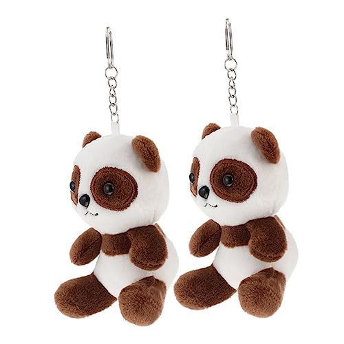 PACKOVE 6 STK Panda-Plüsch-Anhänger Plüschtier-Schlüsselanhänger Mini-Tragetaschen Schlüsselbund Schlüsselringe Puppe Schlüsselanhänger Cartoon-Panda Rucksack Baby Geschenk PP Baumwolle von PACKOVE