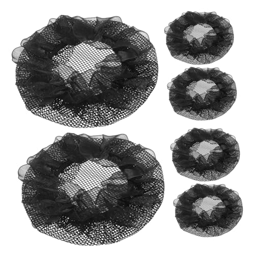 PACKOVE 6stücke Haarnetze Für Dutts Aus Mesh Elastisch Und Dehnbar Für Ballett Und Andere Sportarten Mit Spitze Verziert Für Frauen Und Mädchen von PACKOVE
