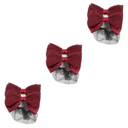 PACKOVE 6 Stk Haarnadel Haarschmuck Haar Klammern Haarknoten Bowknot Netz Frauen Haarnetz Haarnetze Haarklammer Haarknotenabdeckung Netzclip für Haarknoten Gittergewebe Brötchen Haarset von PACKOVE