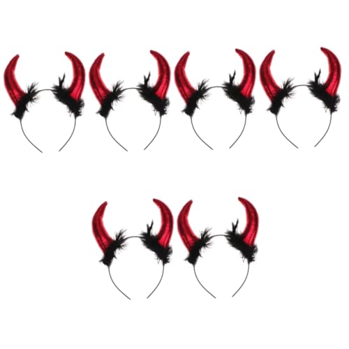 PACKOVE 6 Stk Kopfschmuck Teufelshorn Make-up-Stirnbänder für Frauen Stirnband Dämonenhorn faschingshaarreife faschings haarreif kleidung Make-up-Stirnband Rote Haare Cosplay Damen von PACKOVE