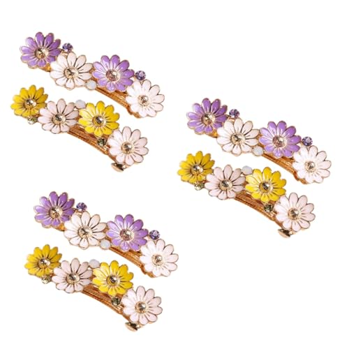 PACKOVE 6 Stk Haarschmuck Feder Haarspange Feder Haarnadel Blumen-Haarspangen Tiara Haarspange aus Metall Haarnadel Gänseblümchen Kopfbedeckung Seitenclip Mädchen Strasssteine von PACKOVE