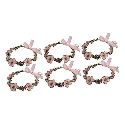 PACKOVE 6 Stk Kranz Stirnband für Mädchen Blumenkopfschmuck für Mädchen Stirnband Hochzeit Haarband Tiara Blumenmädchenkrone Brautkopfbedeckung Mode Zubehör Strandresort von PACKOVE