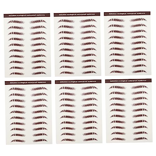 PACKOVE 6 Stück Augenbrauen Aufkleber Wasserdichte Fake Eyebrow Sticker für Natürliche Definierte Augenbrauen für Make Up und Einfaches von PACKOVE