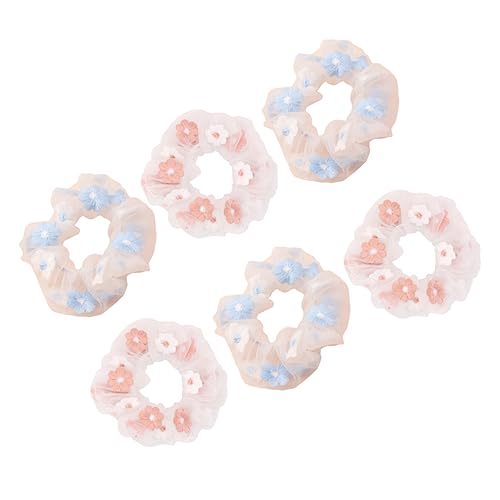 PACKOVE Haarklammer 6st Bestickter Blumen-haargummi Gaze Modische Haarseile Gucken Haarschmuck Süßer Kopfschmuck Mädchen Organza Stirnband Die Blumen Haarspangen von PACKOVE