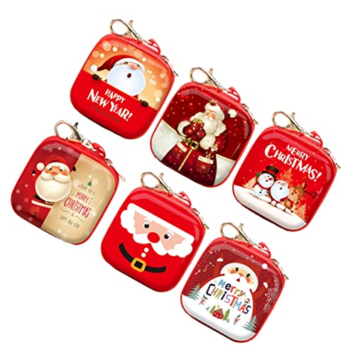 PACKOVE 6st Weihnachtsdeko Zum Aufhängen Weihnachtsmünzenbeutel Schlüssel Weihnachtsbaumschmuck Mini-weihnachtsgeschenktüte Urlaubskarteninhaber Urlaub Geldbörse Kind Münzbeutel Mädchen von PACKOVE