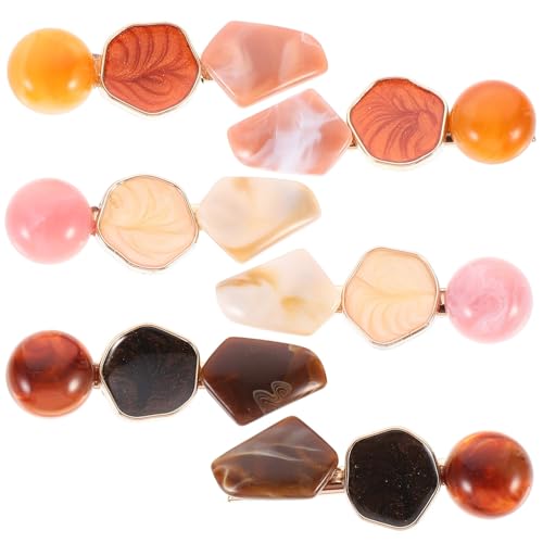 PACKOVE 6Stücke Geometrische Marmor Imitat Haarspangen für Damen Kreative Acryl Haarnadeln als Haarschmuck für Partys und Festlichkeiten von PACKOVE