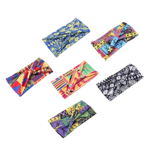 PACKOVE 6 Stück Ethnische Stil Haarschmuck Damen Stirnbänder Elastische Sweatbands für Sport und Freizeit Design für Fitness und Alltag Geometrische Muster Blau und Grün für und Anlässe von PACKOVE