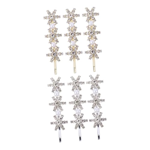 PACKOVE 6 Stück Funkelnde Schneeflocken Haarspangen mit Kristallsteinen Eleganter Haarschmuck für Damen Metall Haarklammern Gold und Silber für Weihnachten und Festliche Anlässe von PACKOVE