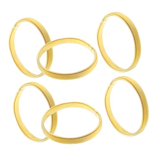 PACKOVE 6 Stück Goldene Verstellbare Metall armreifen Elastisch Dehnbar Herren Armband Ärmelhalter Flexibel Rutschfest Modisch für Alltag und Besondere Anlässe von PACKOVE