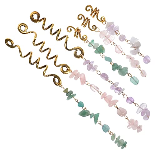 PACKOVE 6stücke Haarschmuck Zöpfe Haar Anhänger Flecht Zubehör Dreadlock Haar Charms Mit Jade-perlen Für Flecht-haarschmuck von PACKOVE