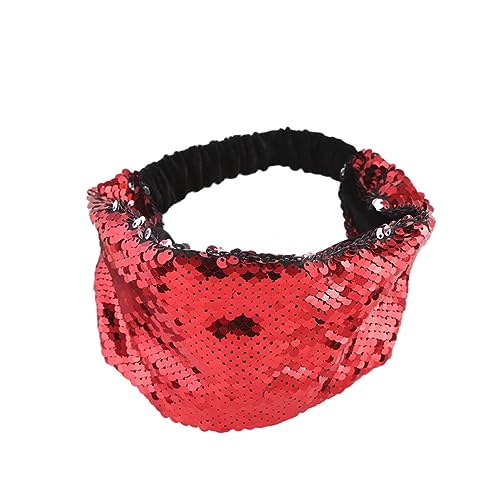 PACKOVE 6st Dehnbare Stirnbänder Für Frauen Kopfbandagen Für Damen Haarbänder Für Damenhaar Bandana Für Frauen Vorgebundenes Kopftuch Für Damen Kreuz Haarband Pailletten Fräulein Stirnband von PACKOVE