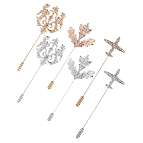 PACKOVE 6 Stück Herren Anstecknadeln Vintage Broschen Kragen Pins Einstecknadeln für Hemd Kragen Robust Langlebig Modisch Vielseitig Einsetzbar für Business und Freizeit von PACKOVE