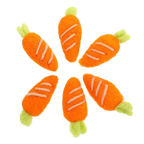 PACKOVE 6 Stück Karotten-topping Selber Machen Geformt Zubehör Haarschmuck Diy Kopfschmuck Haarnadel Selber Machen Kopfschmuck Für Haarspange Selber Machen Wollfilz Orange von PACKOVE