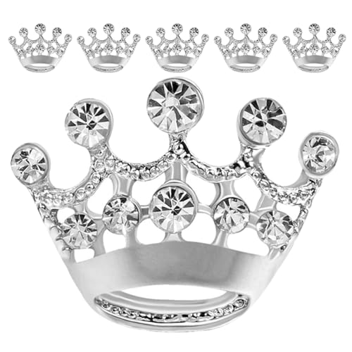 PACKOVE 6 Stück Krone Brosche Pin Krone Brosche Silber Strass Dekorative Kristall n Schals Schnalle Kragen Pin n Für Kleidung von PACKOVE