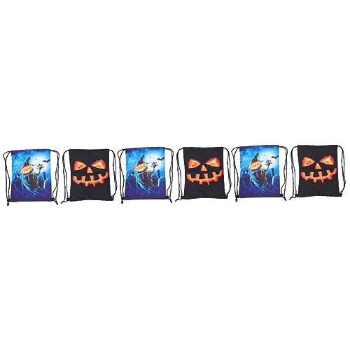 PACKOVE 6 Stk Kürbiskopf-rucksack Süßes Oder Saures Sack Halloween Süßes Sonst Gibt's Saures Taschen Rucksack Für Frauen Süßes Oder Saures Säcke Polyester Geschenktasche Fräulein Sport von PACKOVE