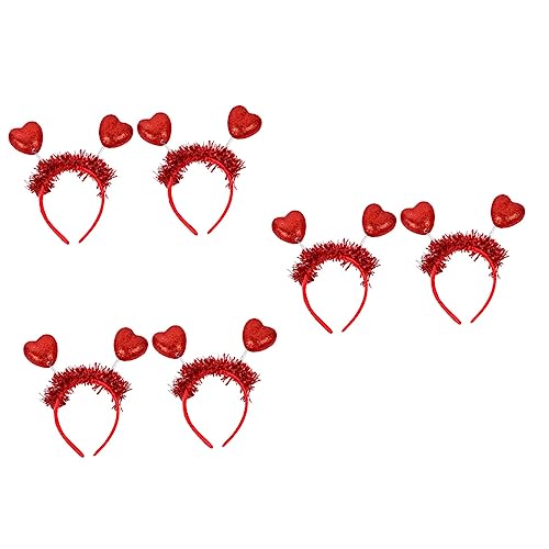 PACKOVE 6 Stk Liebe Stirnband-requisiten Stirnbänder Zum Valentinstag Herz Kostüm Liebesherz-stirnbänder Liebes-herz-kopfbopper Haarbänder Für Die Hochzeitsfeier Pop Kunststoff Haarring von PACKOVE