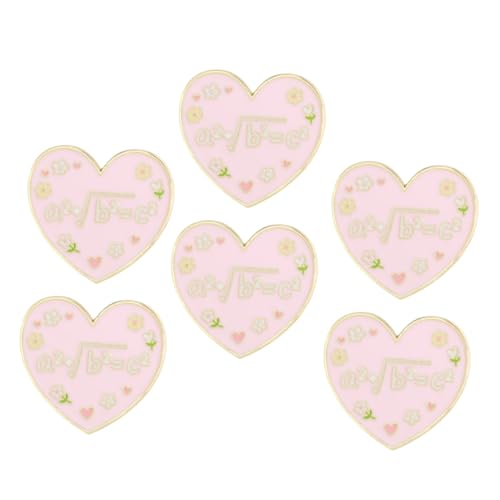 PACKOVE 6 Stück Love Heart Broschen aus Langlebiger Legierung Herzförmige Anstecknadeln mit Englischen Buchstaben für Damen Vielseitig Tragbar an Kleidung Taschen Schals Schmuckaccessoires von PACKOVE