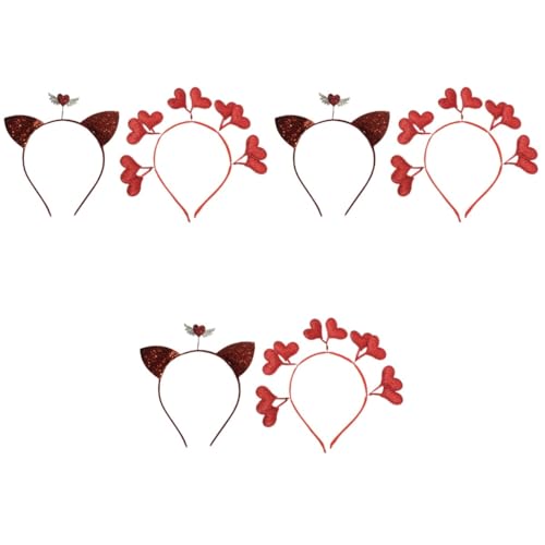 PACKOVE 6 Stk Liebe Stirnband Glitzerndes Rotes Herz Bopper Bling Haarband Valentinstag Haarreifen Urlaub Kopfschmuck Haarband Für Hochzeitsfeiern Fräulein Partybedarf Grüßer Pop von PACKOVE