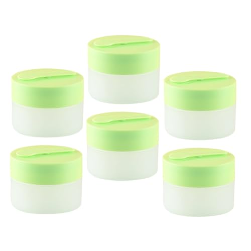 PACKOVE 6 Stück Mattierte Kunststoff Cremedosen mit Magnetischem Löffel und Austauschbarem Inneneinsatz Nachfüllbare Runde Gesichtscremebehälter für Make Up und Feuchtigkeitscreme von PACKOVE
