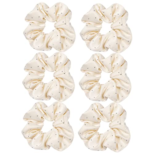 PACKOVE 6 Stück Strass-Haargummi Haare Haarklammern Pferdeschwanzhalter Haargummi mit Strasssteinen Strass-Stirnbänder haarschmuck Haargummis für Mädchen Frauenhaarbänder Stoff Weiß von PACKOVE