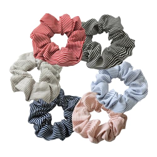 PACKOVE 6 Stück Streifen Haarring schwarzes haarband elastische Haarkrawatte Pferdeschwanzhalter Frauen Haargummi Mädchen Haarkrawatte Stretch-Haargummi von PACKOVE