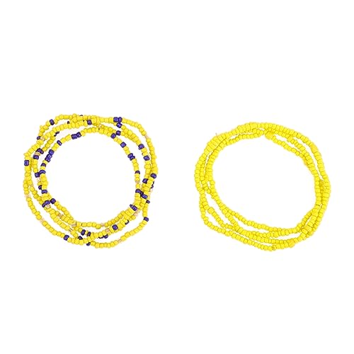 PACKOVE 6 Stück Teiliges Beaded Waist Chains Bauchkette Gelb Leichte Strapazierfähige Taillenkette mit Perlen Modischer Körperschmuck für Frauen Passend zu Bikinis Kleidern und von PACKOVE