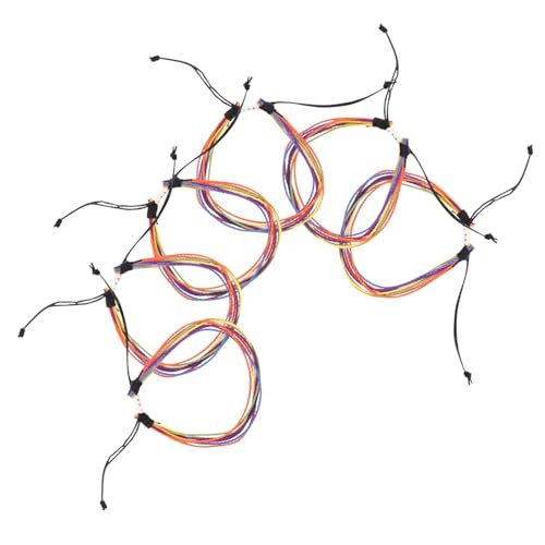 PACKOVE 6 Stück Teiliges Gewachste Armbänder Damen Verstellbar Handgefertigt Geflochtene Bunte Boho Schmuck für Sommer Party Festival Fußkettchen Geeignet von PACKOVE