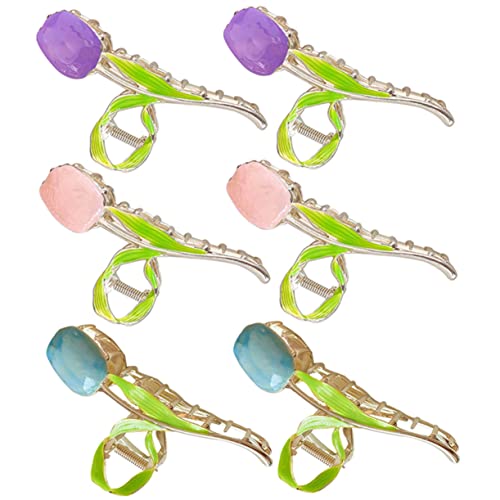 PACKOVE 6 Stück Teiliges Haarklammern Tulpenform Haarklammern für Dickes und Haar Langlebige Krallenclips aus Haarschmuck für Partys für Damen von PACKOVE