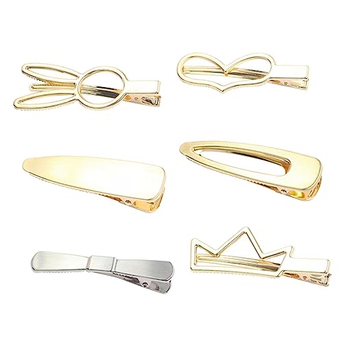 PACKOVE 6 Stück Teiliges Metall Haarspangen mit Enten Langlebige Legierung Haarklammern Rutschfest Eleganter Look für Damen und Mädchen Vielseitiges Stylingzubehör von PACKOVE