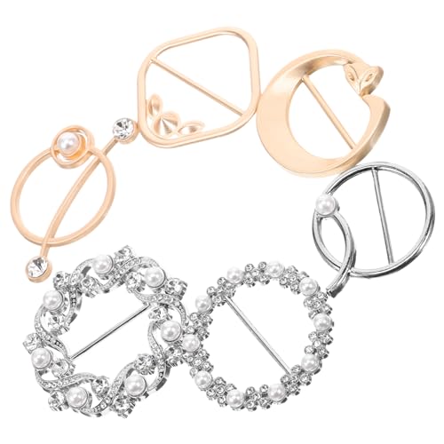 PACKOVE 6 Stück Teiliges Shirt Clips mit Strass Metall Ringe Fixieren von T Shirts und Schals Verstellbare Taillenkorrektur Robustes Design Modisches Accessoire für Damen Vielseitig von PACKOVE