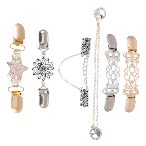 PACKOVE 6 Stück Teiliges Vintage Cardigan Clips aus Robustem Eisenlegierung Pullover und Schalhalter für Damen Vielseitig Verwendbar für Strickjacken Kleider Schals und von PACKOVE