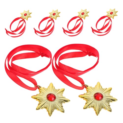 PACKOVE 6 Stück Vampir Anhänger Halskette mit Band Leichte Halloween Halsmedaille Wiederverwendbar Komfortabel Unisex Vampir Schmuck für Kostüm Dekoration und Gothic Party von PACKOVE