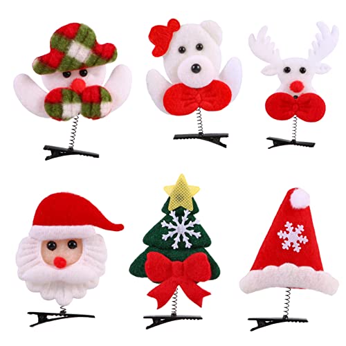 PACKOVE 6 Stück Weihnachtsfrühlingsspangen cute hair clips weihnachtshaarspangen Weihnachtsstirnbänder für frauen weihnachtsbaum haarnadel haarschmuck Weihnachtsspangen Weihnachtshaarnadel von PACKOVE
