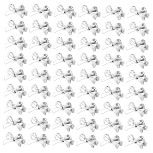 PACKOVE 60 Stück Haarspangen Mit Schleife: Silberne Schleifenclips Für, Teenager-mädchen, Haarspangen, Haarstyling-zubehör Für Hochzeit, Geburtstag, Party, Abschlussball von PACKOVE